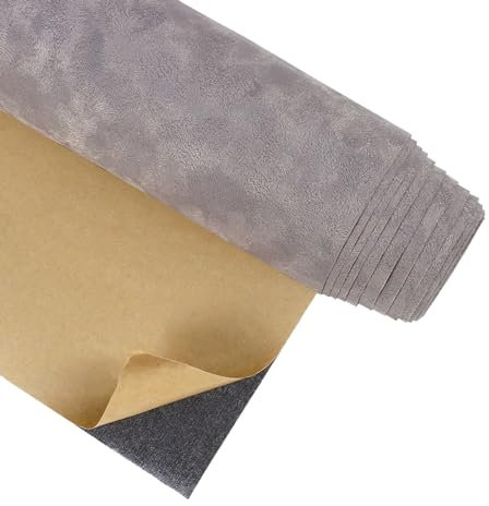 CRE8TIVE Light Grey Velvet Fabric Self Adhesive Wallpaper White Floral Flocking Cloth Contact Paper Velvet Vinyl Wrap DIY Craft Wallpaper for Bedroom Kids Wallpaper Jewelry Box Cabinet 30cm x 200cm