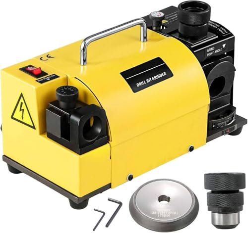YANGYMM Portable Drill Bits Sharpener, with 11 Collects and Angle Adjustable 3-13mm(15mm) Grinding Sharpening Machine, Router Bit Sharpener Adjustable High-precision