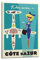 YQXTRB Vintage-Poster, französisches Côte d'AZUR, dekoratives Gemälde, Leinwand, Wandposter und Kunstdruck, moderne Familienschlafzimmer-Dekoration, Poster, 30 x 45 cm