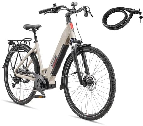 TELEFUNKEN E-Bike Damen 28 Zoll, Elektrofahrrad Mittelmotor, 10-Gang Kettenschaltung, Hydr. Scheibenbremsen - Pedelec Citybike, RC680 Multitalent