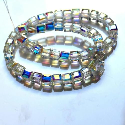 100 Stück 4,0 mm Würfel-Abstandshalter aus Glas, lose Perlen zur Schmuckherstellung – 4FZ-015