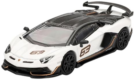 MINI GT 1/64 Lamborghini Aventador SVJ 63 Bianco Asopo (White) (Right Handle) Finished Product MGT00842-R