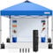 VIVOHOME Carpa Plegable 3x3m Cenador de Jardín con Pared Lateral Altura Ajustable Impermeable Anti-UV Gazebo con Ventilación para Playa 4 Bolsas de Arena con Ruedas para 8-10 Personas