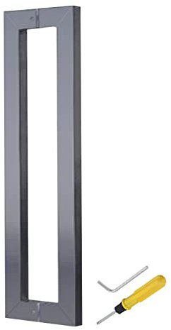 Juego de manijas de puerta de acero inoxidable con acabado negro mate y gris de 24 pulgadas para entrada y puertas de baño de granero