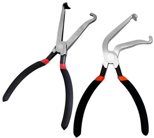 2Pcs Electrical Disconnect Pliers,Cars Fuel Line Petrol Clip,Pipe Pliers Automotive Hose Disconnect Tools for Disconnect Locking Push Piece Electrical Connector,Car Tools for Home Car (60°+Straight)
