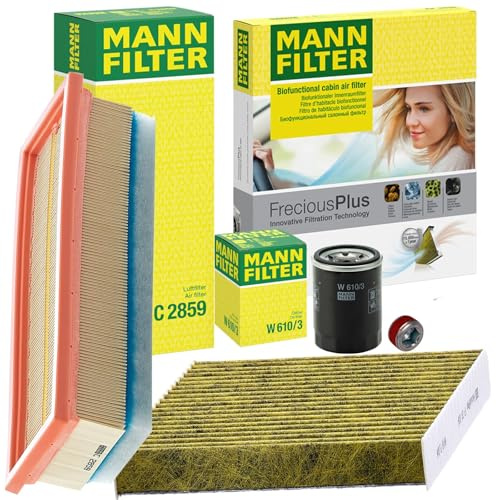 Mann Filter Inspektionspaket | FP20006+C2859 (LX1827)+W610/3 (OC196)+257.821.001 Kompatibel mit 500 (312_),500 C (312_),Panda (312_, 319_),Panda Van (312_,