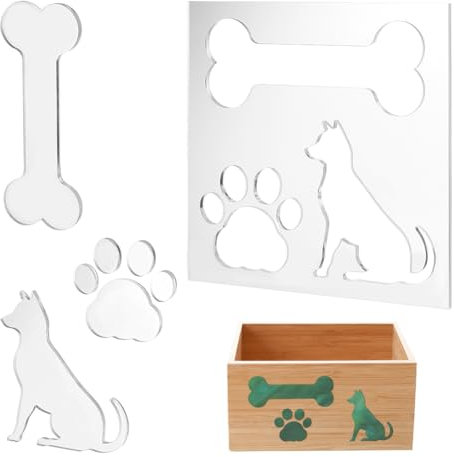 PH PandaHall Router Template for Woodworking, Dog Bone/Paw Router Jig Templates Clear Acrylic Bee Inlay Templates 3 in 1 Craft Templates Router Stencils for Wooden Projects Handmade Crafts Making