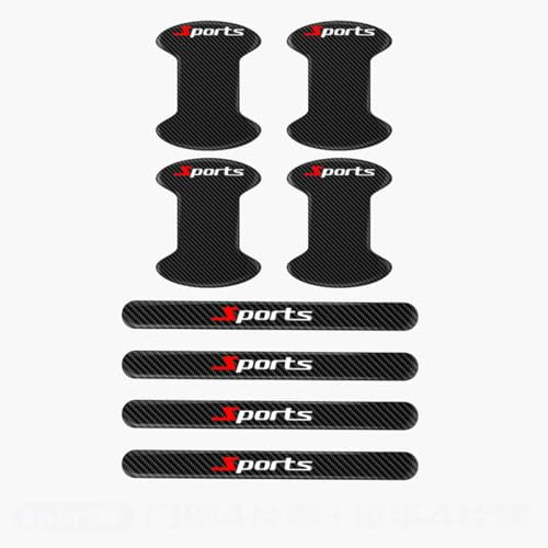 Ygjuetd Autospiegel Türschalenaufkleber,Racing Stripe Sticker,Anti-Kratz-Abdeckung Zubehör,für FIAT Ducato,B-Door Bowls + Handles Set of 8 (Sports)