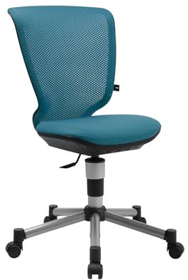 TOPSTAR Living Chairs Junior 3D – Mitwachsender Drehstuhl für Kinder mit 3D-Sitztechnologie, Schreibtischstuhl mit Netzrückenlehne, Petrol