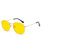 Hviomru Retro Polygon Sonnenbrille Herren Damen Vintage Quadrat Mode Sechseck Brille Gold/Gelb