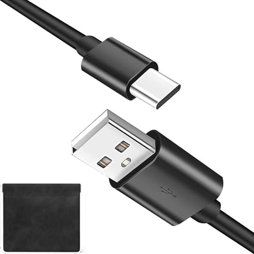 umvowuxa Cavo di ricarica USB C di ricambio + custodia per cuffie wireless Sony WH/WF-1000XM5 WH/WF-1000XM4 WH/WF-1000XM3 WH-XB910N WH-H910N WH-CH510 CH520 CH710N CH720N (0,5 m/nero)