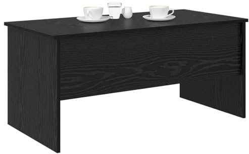 vidaXL Coffee Table Black Oak 102 x 50.5 x 46.5 cm Engineered Wood, Durable Modern Coffee Table, Rectangular Center, Stylish Living Room, Compact Indoor Design, Versatile Surface
