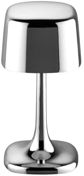 APS 17120 SOHO Kabellose USB-C Tischleuchte, Fartemperatur und Helligkeit einstellbar, spritzwasssergeschützt IP 54, inkl. Dockinstation und Fernbedienung, Farbe: Edelstahl
