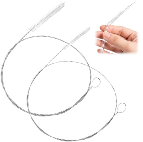 2X Flexible Reinigungsbürste 100cm, Schlauchbürste & Flaschenbürste Lang, Ideal als Kühlschrank Reinigungsset, Heizungsbürste oder Strohhalm Bürste für Rohre, Edelstahl
