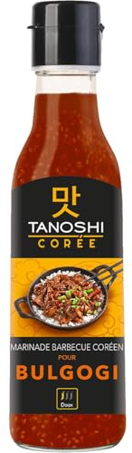 TANOSHI - Sauce Marinade Barbecue Coréen pour Bulgogi - À Base de Sauce Soja et Purée de Poire · Saveur Douce · Saveurs Sucrées-Salées du Barbecue Coréen - La Bouteille de 225ml - Le Lot De 4