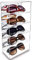 Ikee Design Acryl-Regal mit 5 Ebenen, verspiegelte Rückseite, Wandmontage, Vitrine, freistehendes Sonnenbrillenregal für Geschäft, Vitrine und Heimdekoration, 18 cm B x 8,9 cm T x 37,1 cm H