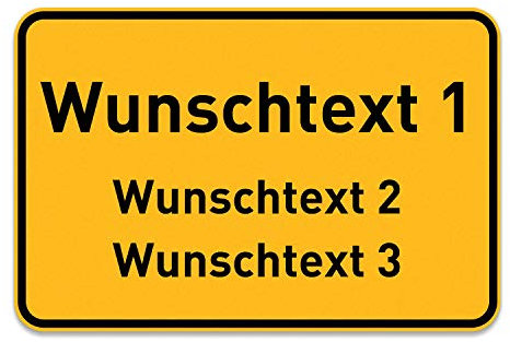 PrintPlanet® Ortsschild mit eigenem Text oder Namen personalisiert – Schild aus 5 mm PVC Kunststoff – Größe 420 mm x 280 mm - Variante 4