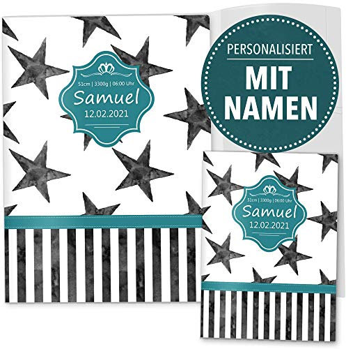 OLGS U-Heft- und Impfpasshüllen 3-teilig Set Creative Royal | Untersuchungsheft Hülle & Impfpasshülle personalisierbar mit Namen und Geburtsdatum (U-Heft Set 3-teilig personalisiert, ohne Motiv)