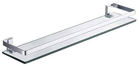 ZXQZ Badezimmer Glasregal, Dusche Regal Gehärtetes Glas Regal, 7MM Stärke Glas mit Zink-Legierung Polierte Bracket, (rechteckig) Badezimmer Glasregal (Color : Style1, Size : 60cm)