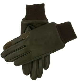 Dents Speyside Wasserabweisende Leder-Handschuhe für Schießsport, Olivgrün