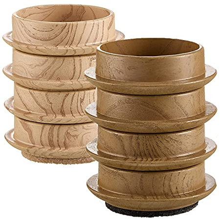 CYH 8 Pcs Felt Cups 45mm Round Furniture Felt Castors Non Slip Floor Pads Protector for Chair Legs, Protect Wood Laminate, Wooden, Tile & Lino Floors from Scratches