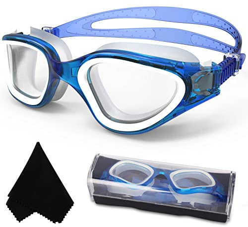Winline Polarisiert/Nicht Polarisiert Schwimmbrille Erwachsene Jugendliche,Anti-Beschlag-UV-Schutz Wasserdicht klare Sicht einfach einzustellen mit weichen Nasenstegen für Herren Damen