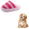 FuninCrea Jouet en peluche pour chien - Chaussons mignons en peluche - Jouet interactif pour chiens et chiots de taille moyenne - Jouet à mâcher pour réduire l'ennui - Rose