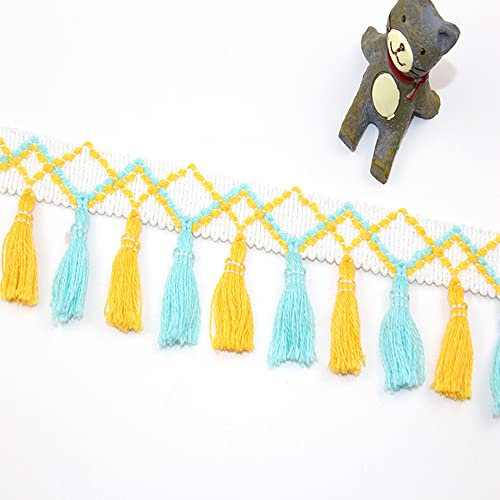 HAOBIN Quaste Trim Quasten Fransen 4.5 Meter Bommel Borte Spitzenborte Pom Pom Borte Spitzenband Pompon Borte Bommelborte Fransenband Zierborrte NäHen Handwerk Kleidung Diy NäHen ZubehöR Dekoration(B)