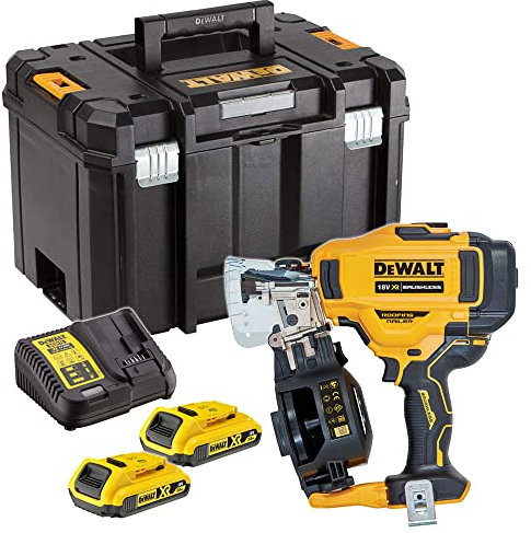 DEWALT XR Brushless Roofing Coil Nailer 18V 2 x 2.0Ah Li-ion, Yellow