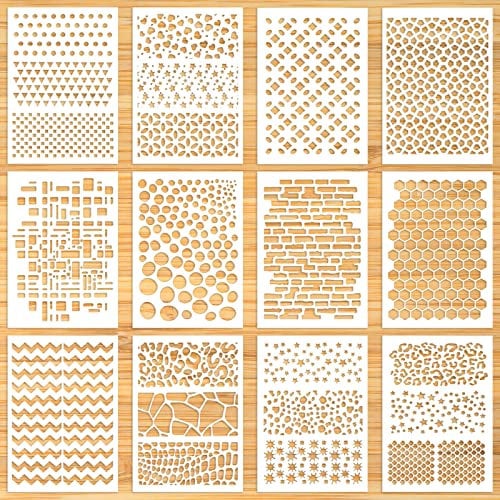 Schablonen Set, Sterneer 12 Stücke Malerei Zeichenschablonen, Wiederverwendbar Kunststoff Schablonen Vorlagen, Bullet Journal Schablonen, Scrapbook Schablonen, Mandala Schablonen