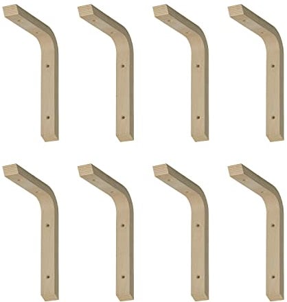 siwitec Schichtholzkonsole 250 x 300 x 28 mm aus Buche im 8er-Set, Regalwinkel aus Holz