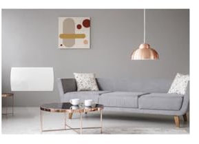 Radiateur électrique fixe a inertie seche céramique 1500W OCEANIC Rubis - Façade verre - Blanc - NF