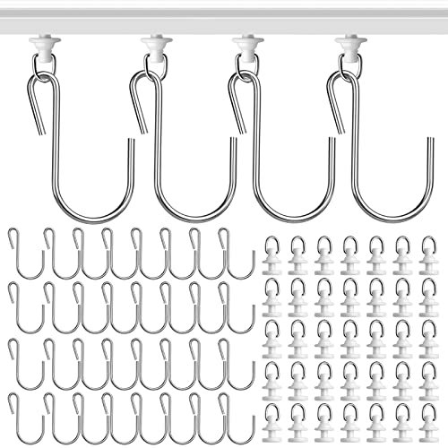 120 Pezzi anelli per tende con ganci 60 set ganci tenda anelli tende con gancio ganci per tenda anelli apribili per Tenda Doccia Anelli Ganci Sospeso per Bagno