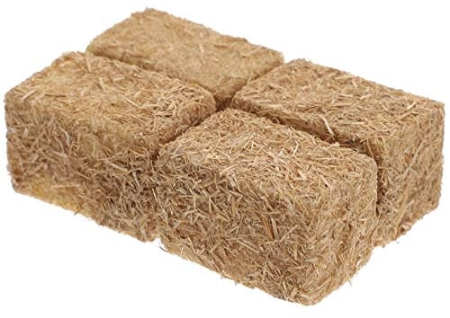 Toyvian Miniature Bales 4pcs Fall Harvest Mini Straw Bale Dollhouse Farm Village Accessories