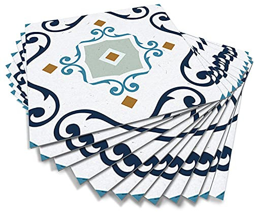 Alwayspon Azulejos de piso para despegar y pegar, adhesivo de vinilo, calcomanías autoadhesivas antideslizantes, estilo retro, 30 cm x 30 cm x 12 unidades (DT003-30cm-12P)