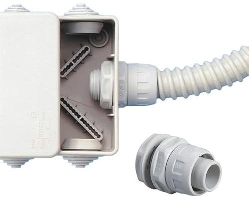 RACCORDO GUAINA SCATOLA passo metrico tenuta stagna Ø 16 mm IP65 in PVC grigio collegamento cassetta