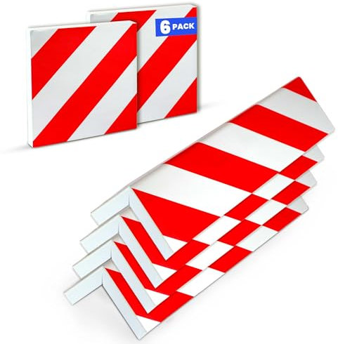 Protezione Colonne Garage | 6 unità | Parcheggio Protector Angolo, Protezione per Porte e Paraurti Auto (4 unità 40 x 20 x 2 cm + 2 pezzi 20 x 20 x 20 x 2 cm) (rosso)