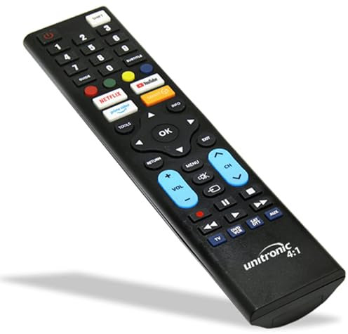 GBC Telecomando Dual System Programmabile Per 1 O 4 Apparecchi TV, Compatibile Con Tutti I Marchi, Infrarossi, 2x AAA, Nero