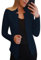 YMING Femmes Élégant Printemps Blazer Manches Longues Lapel Casual Loose Blazer Open Front Basic Solid Color Blazers Navy Blue M