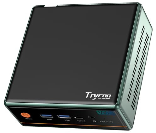 Trycoo Mini PC AMD Ryzen 5 5500U (4,0 GHz) Kleiner PC-Prozessoren 16 GB DDR4 RAM 512 GB SSD Micro Kleincomputer unterstützt 4K @ 60Hz Triple Output WiFi6 BT5.2 Dual RJ45 USB 3.2 Mini Desktop Computer