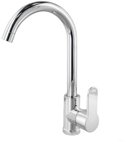Vertical Faucet, Water Channel Single Handle Tap, High Silver Plastic Steel Faucet Water for Kitchen Outdoor Garden Bar