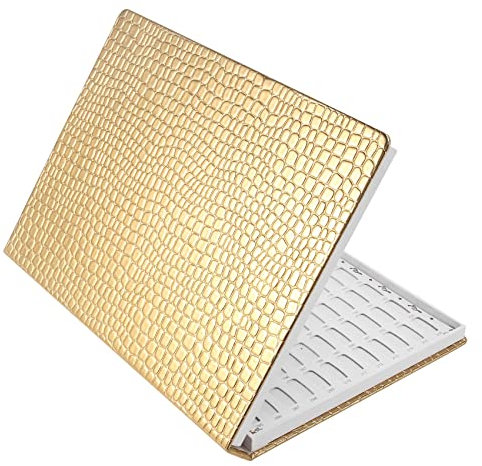 Rvvwhfn 216 Colors Nail Tips Display Book DIY Nail Art Showing Shelf Gel Color Card Chart Painting Display Board Gold