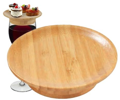 2 Stück Wine Glass Charcuterie Topper, Holz Weinglasabdeckungen, Wine Glass Topper Charcuterie Plate, Charcuterie Wine Glass Topper Vorspeisenteller Für Zuhause, Camping, Picknicks