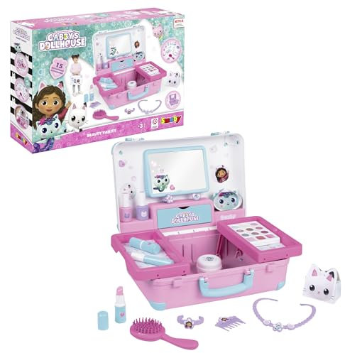 Smoby - Beauty Vanity di Gabby Dollhouse, 7600320166, +3 anni, 15 accessori, made in France
