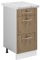 Vicco Meuble Cuisine R-Line, Chêne Artisan/Blanc, 40 cm avec tiroirs, PT Marbre