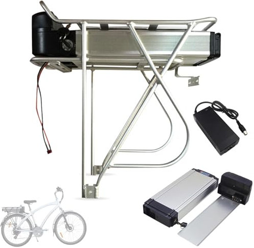 TGHY Batterie au Lithium pour vélo électrique 48 V pour Porte-Bagages arrière 10 Ah 12 Ah 15 Ah 18 Ah 20 Ah Batterie pour Porte-Bagages pour Moteur 0-1000 W sans Porte-Bagages,15ah