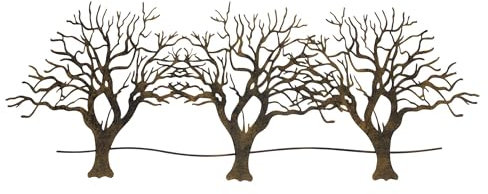 FRANK FLECHTWAREN Wanddeko Bäume, Metall, Dunkelbraun Maße: 100 x 43 cm