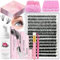 Qiveaory DIY Lash Extension Kit 280pcs Individual Lash Clusters 40D 12-18mm with Lash Bond and Seal Glue Remover Tweezers Eyelash Shampoo Lash Brush Mini Applicator for Eyelash Extensions at Home