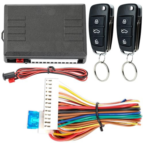 XUKEY Cerradura Centralizada para Automóvil Sistema de Acceso sin Llave Universal sin Llave Go Retrofit Cerradura para Puerta de Automóvil Sistema de Entrada sin Llave con 2 Kits de Control Remoto