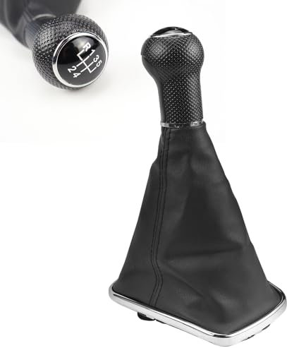FSWWSF Schaltknauf 5 gang Schaltknäufe Schaltsack kompatibel mit Golf 4 IV 1J0711113 Schwarz Schaltknauf Zubehör